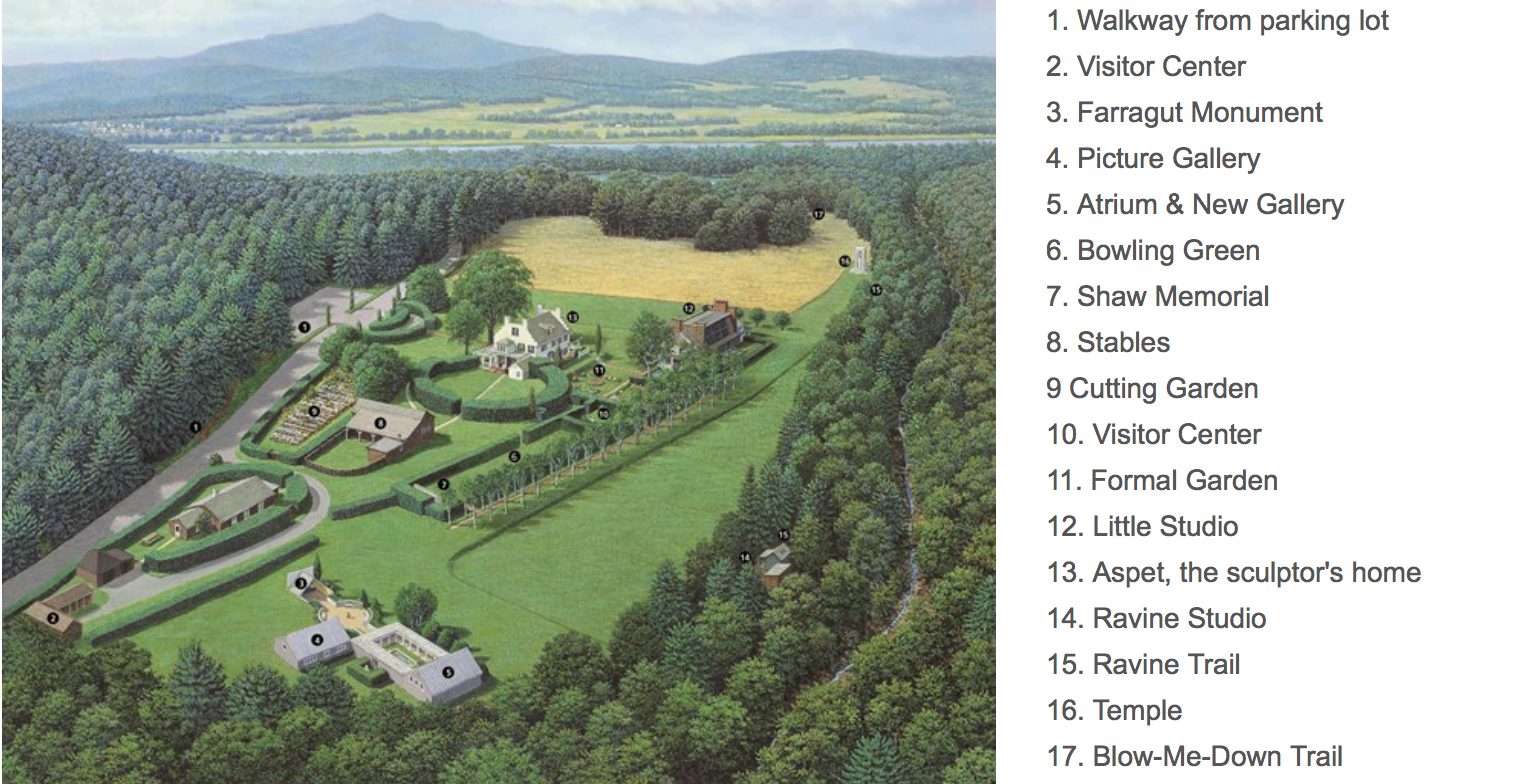 Map of Saint-Gaudens National Historic Site (2016)